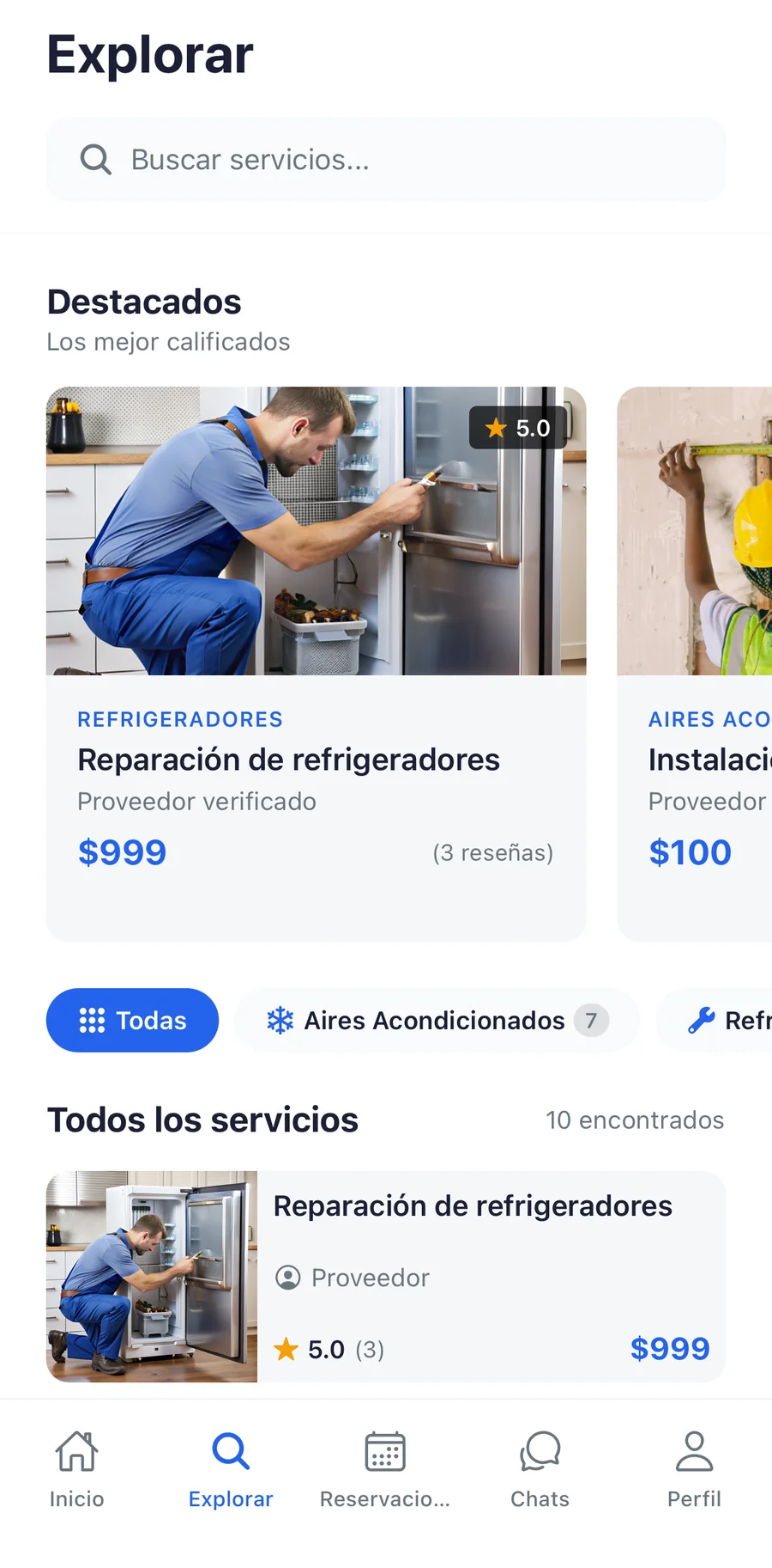 App del cliente, captura 2