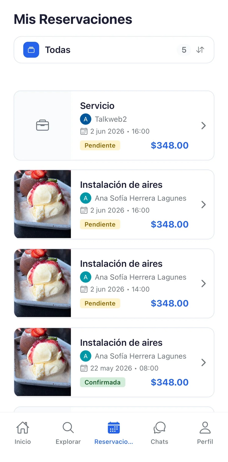 App del cliente, captura 5