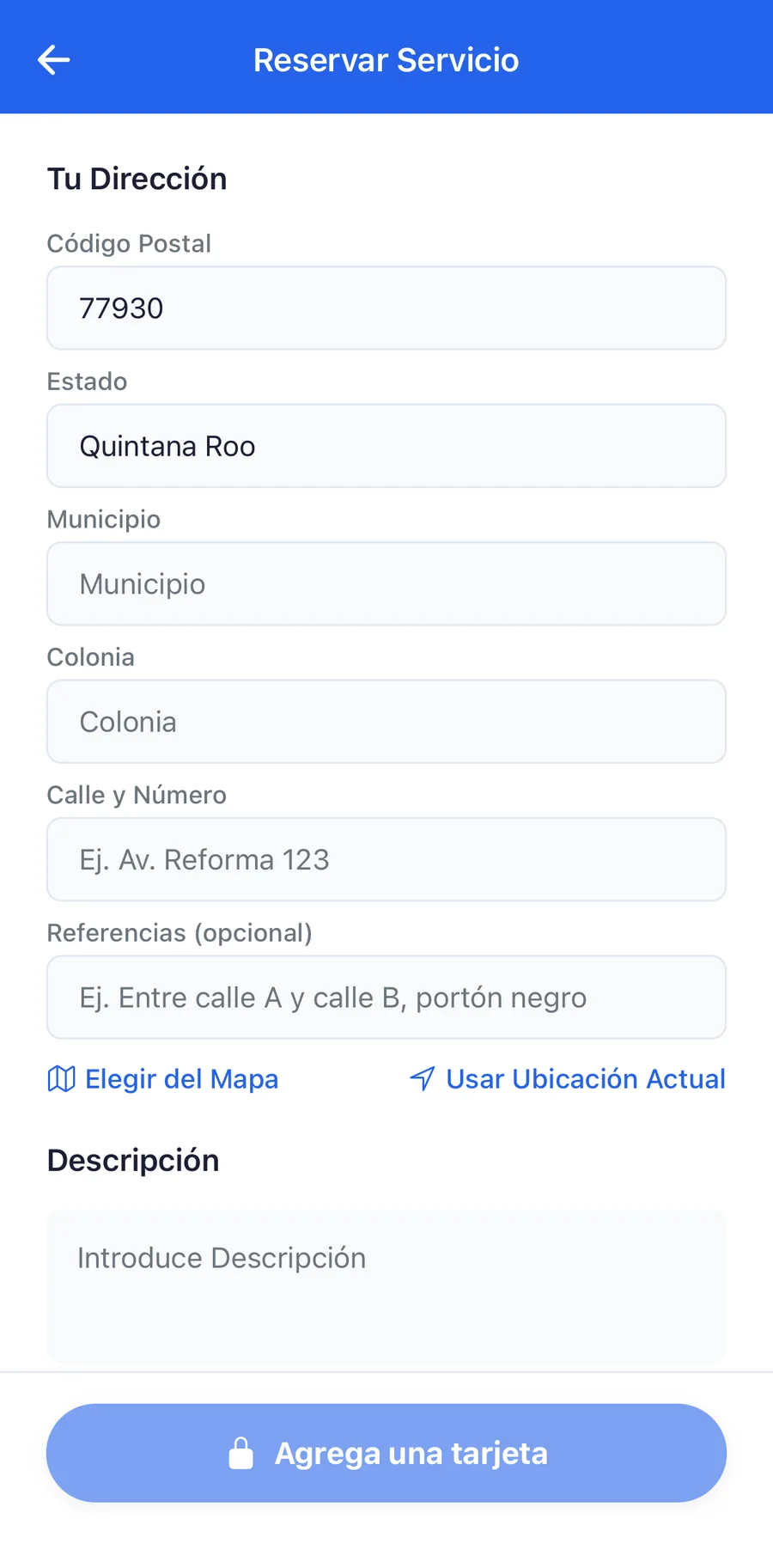 App del cliente, captura 4