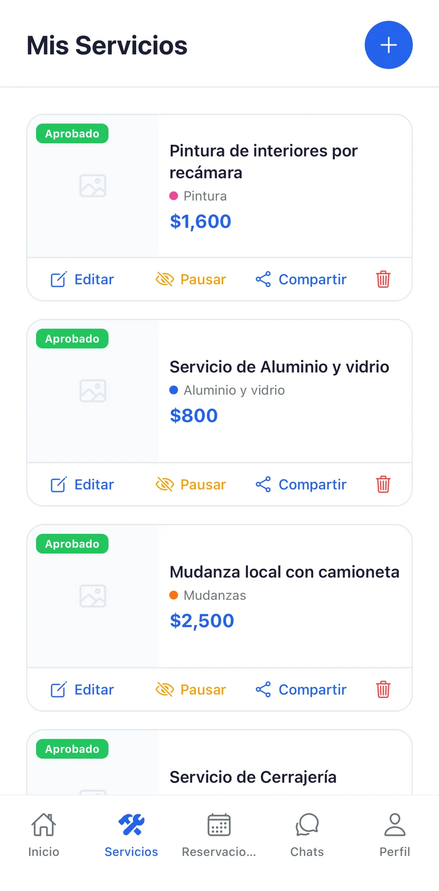 App del proveedor, captura 3
