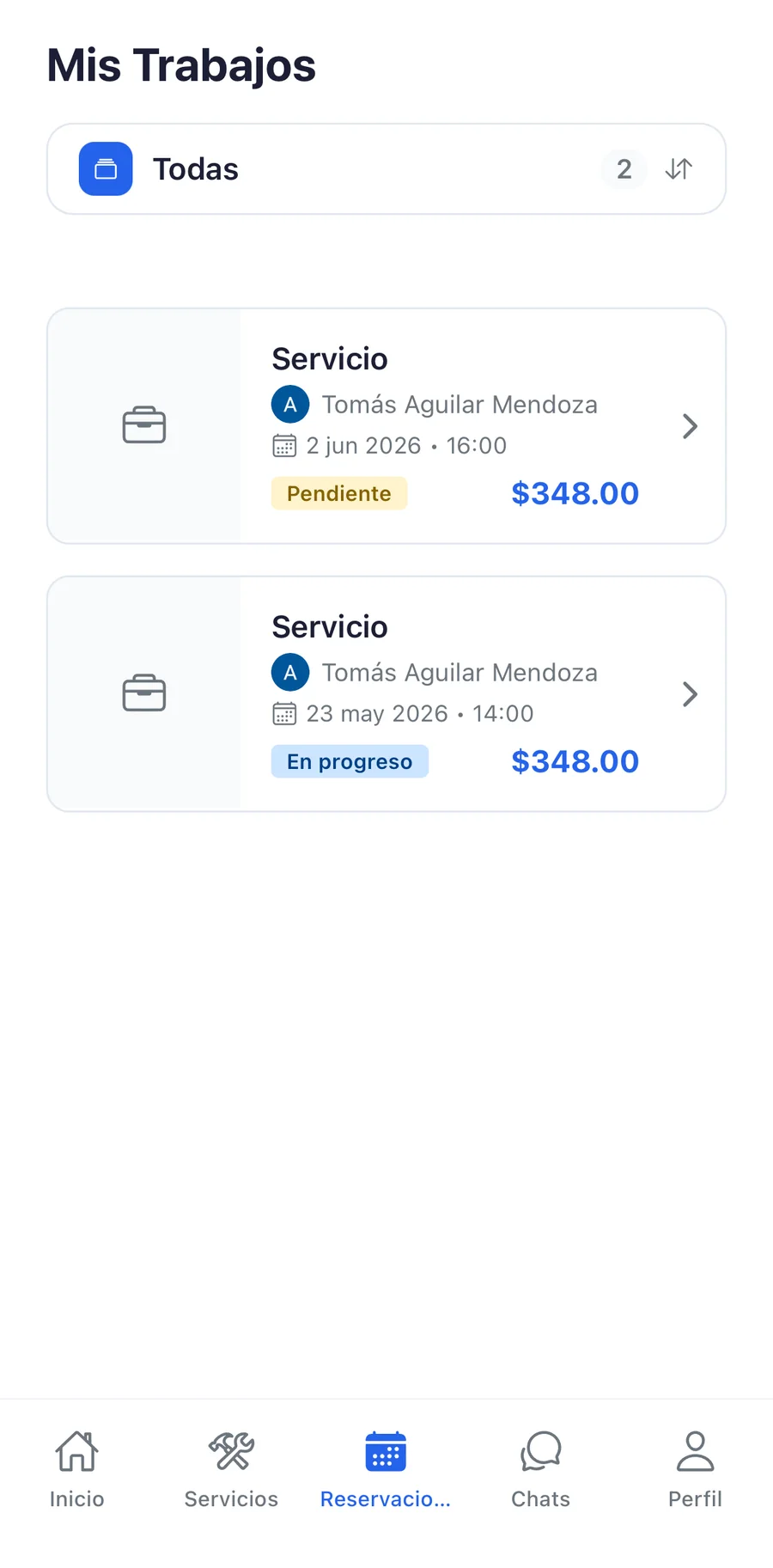 App del proveedor, captura 5