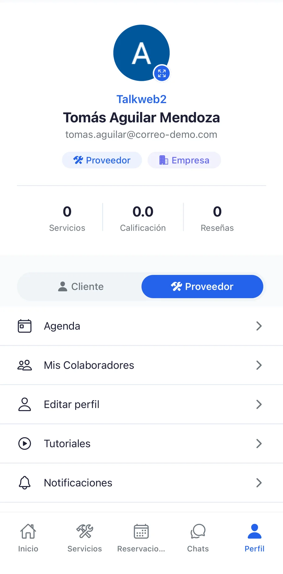 App del proveedor, captura 10