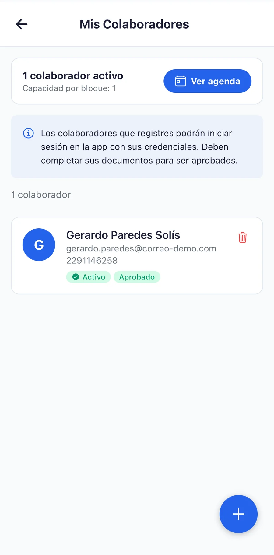App del proveedor, captura 8