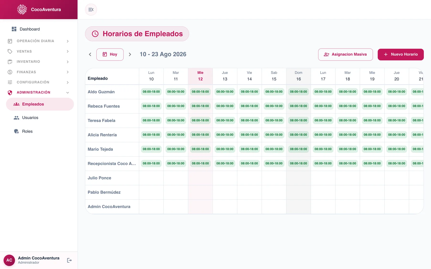 Tarifas, cabañas y control de accesos, captura 5