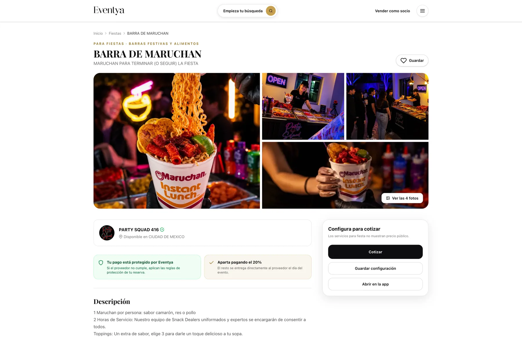 Marketplace web, captura 6