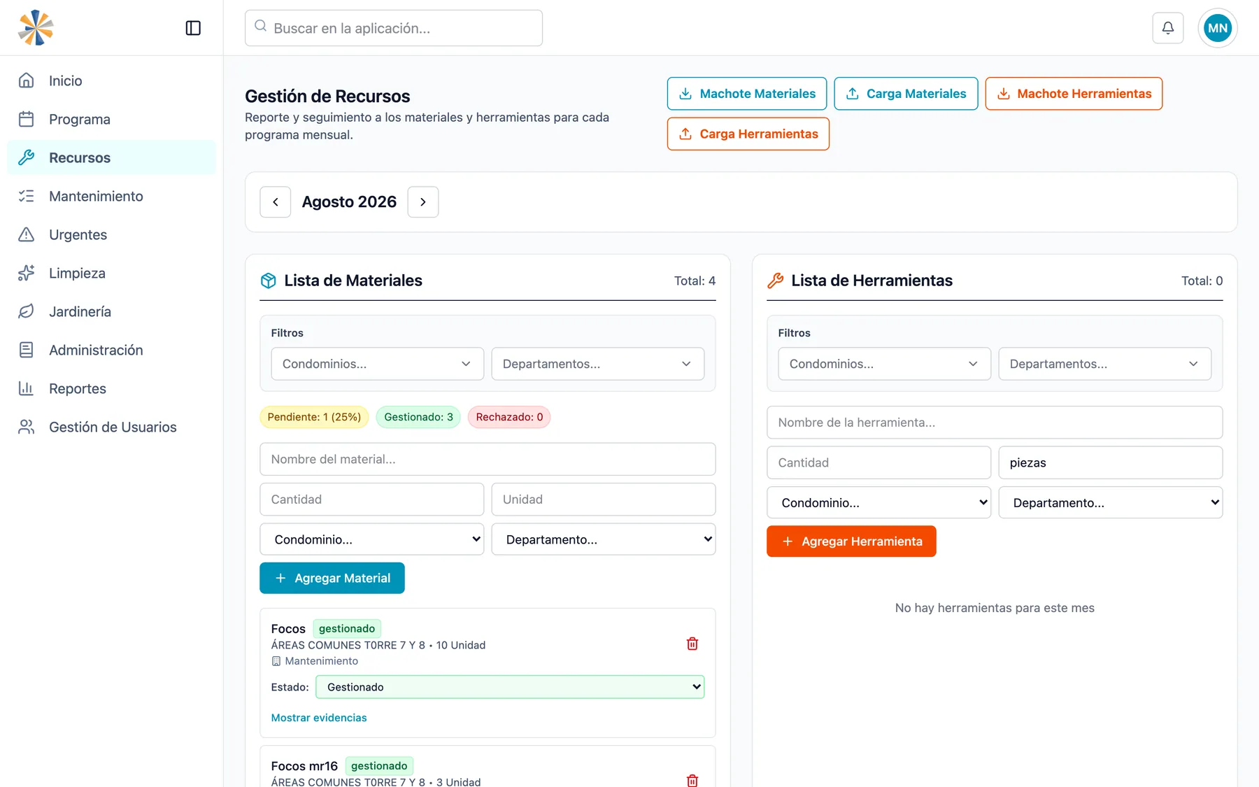Urgencias, recursos y reportes, captura 3