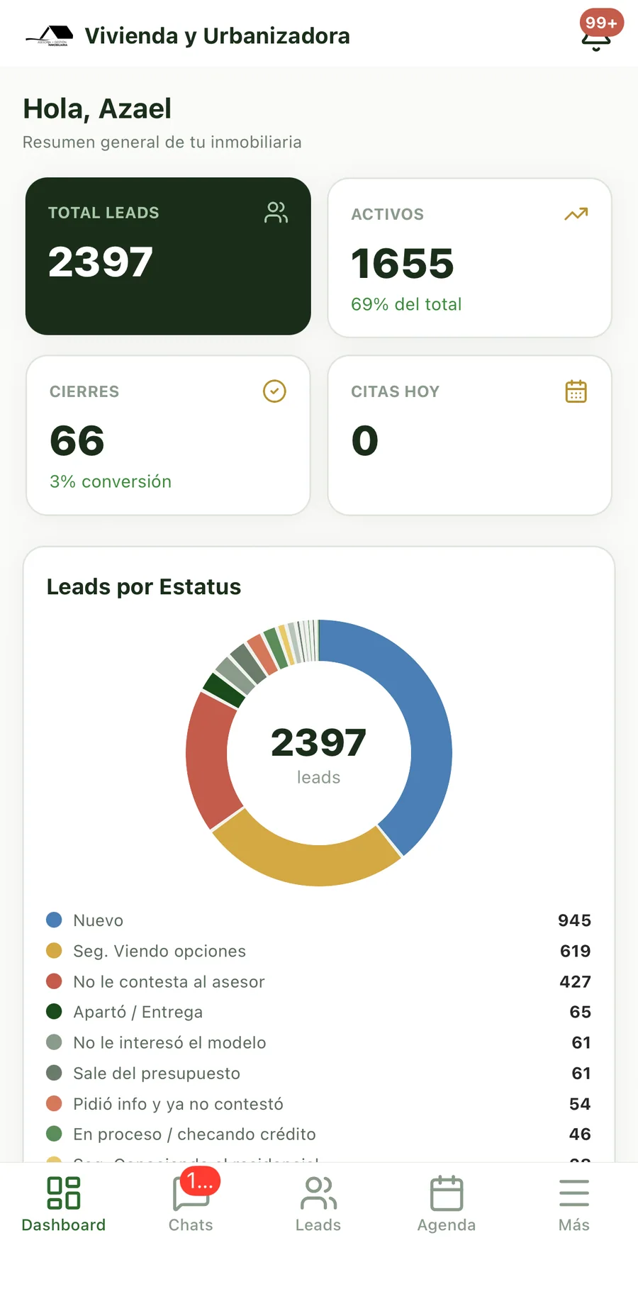 App móvil para asesores, captura 3
