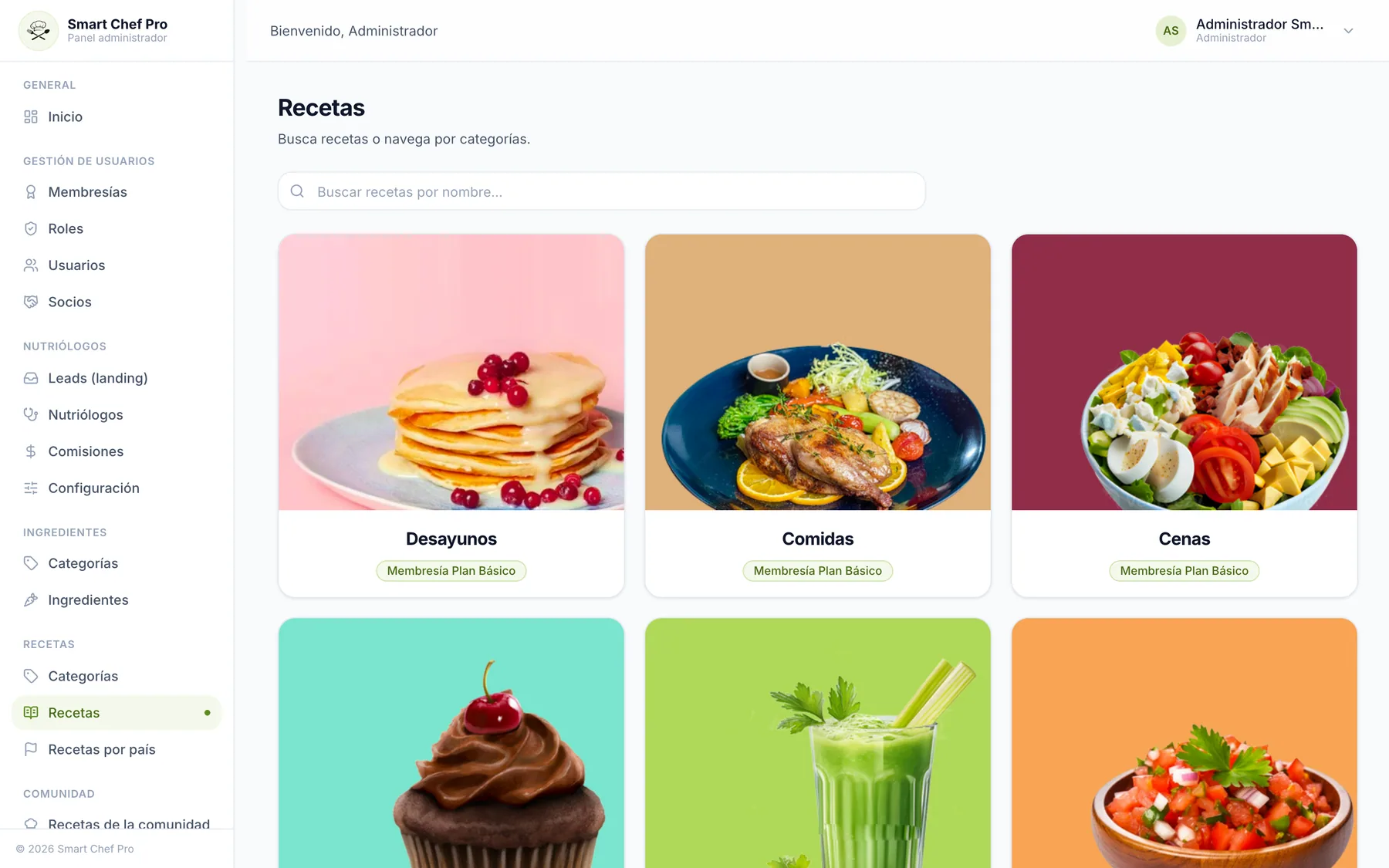 Administrador web, captura 2