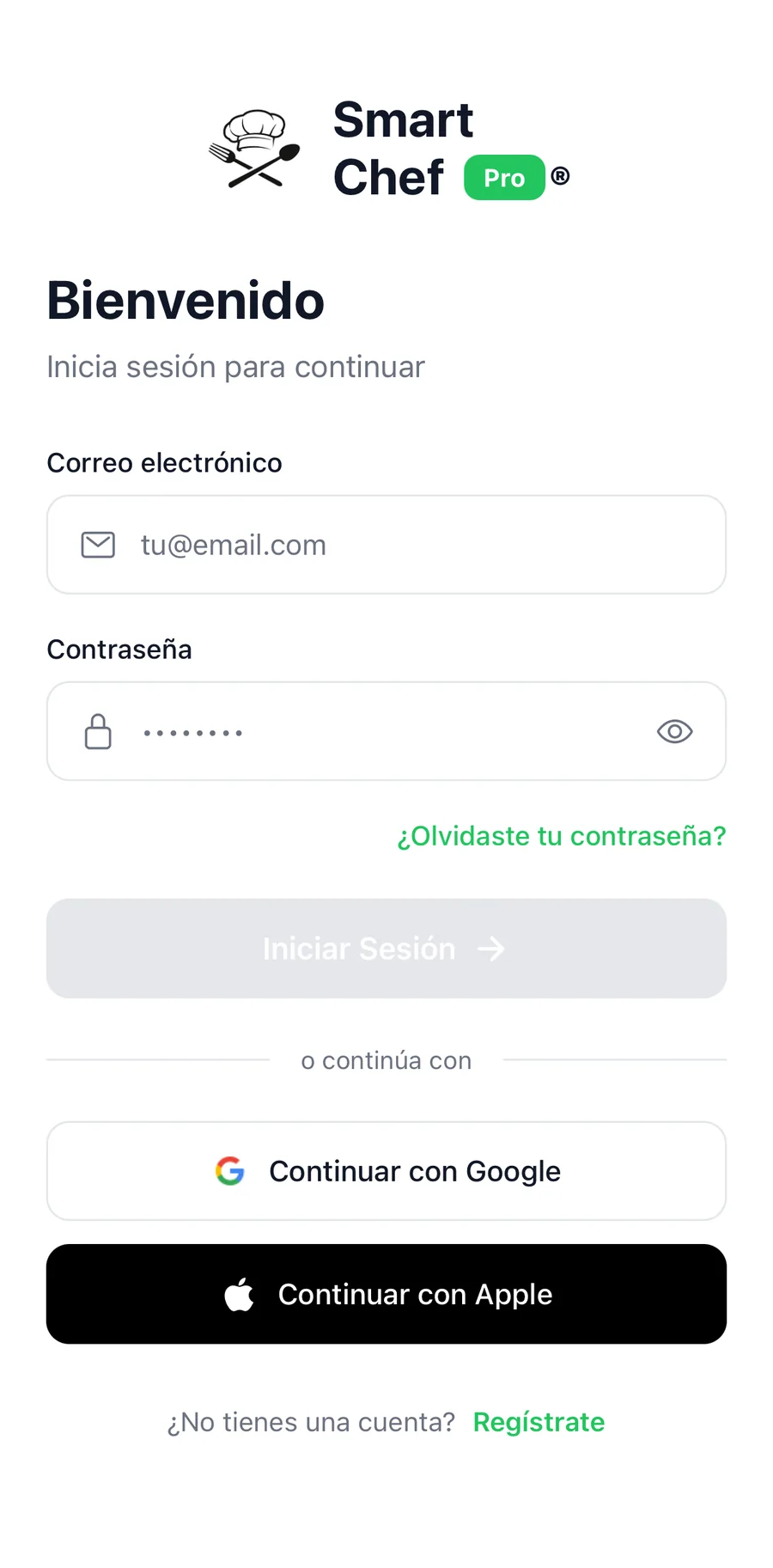 App móvil, captura 1
