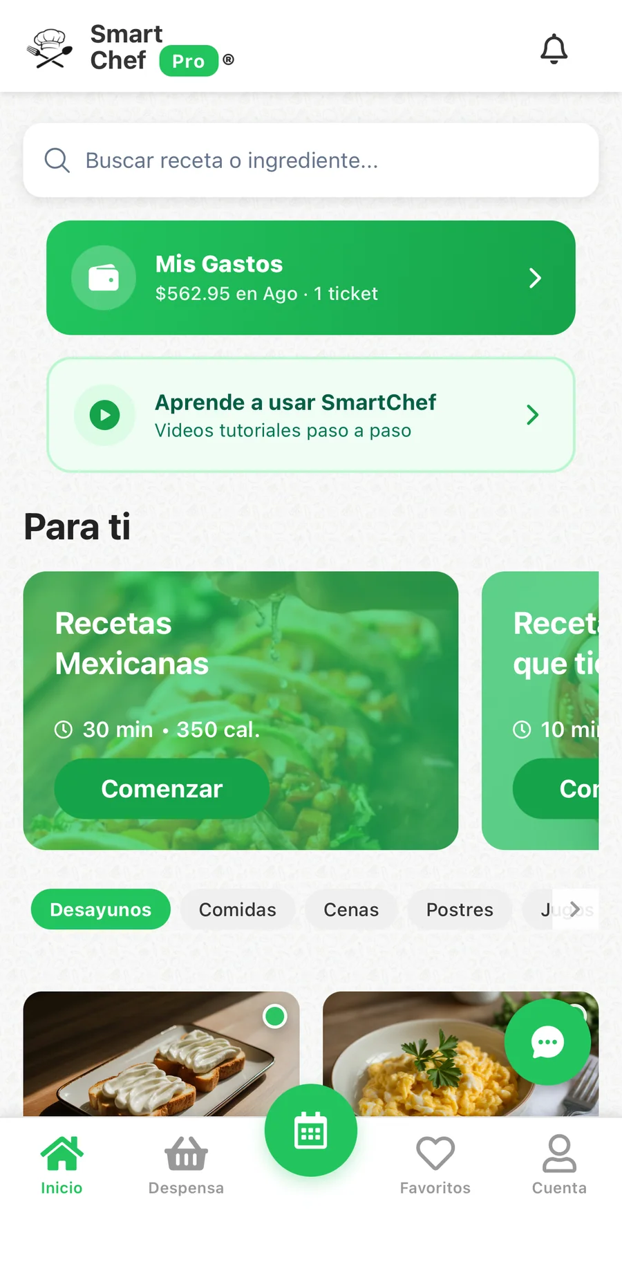App móvil, captura 2