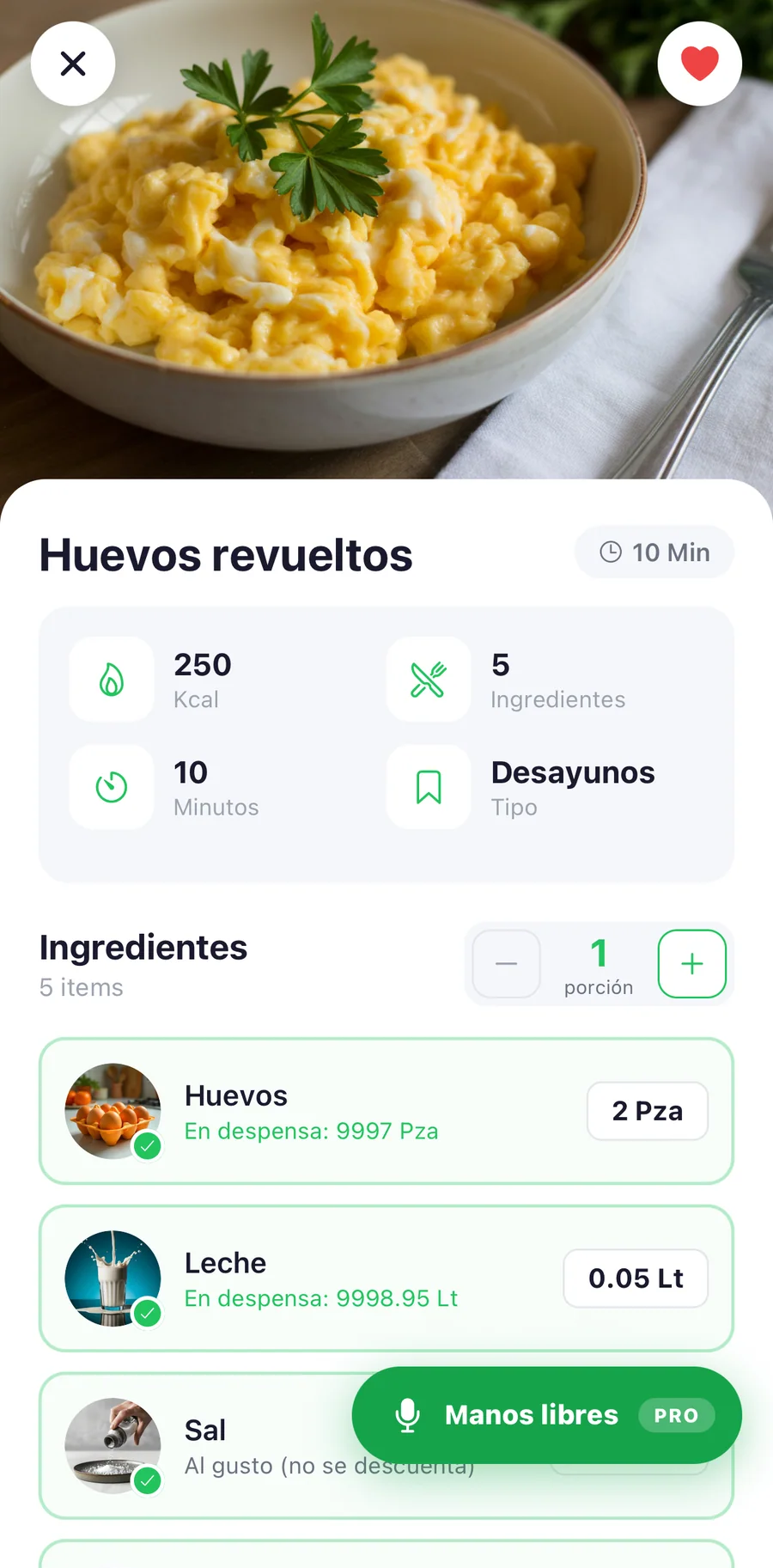 App móvil, captura 4