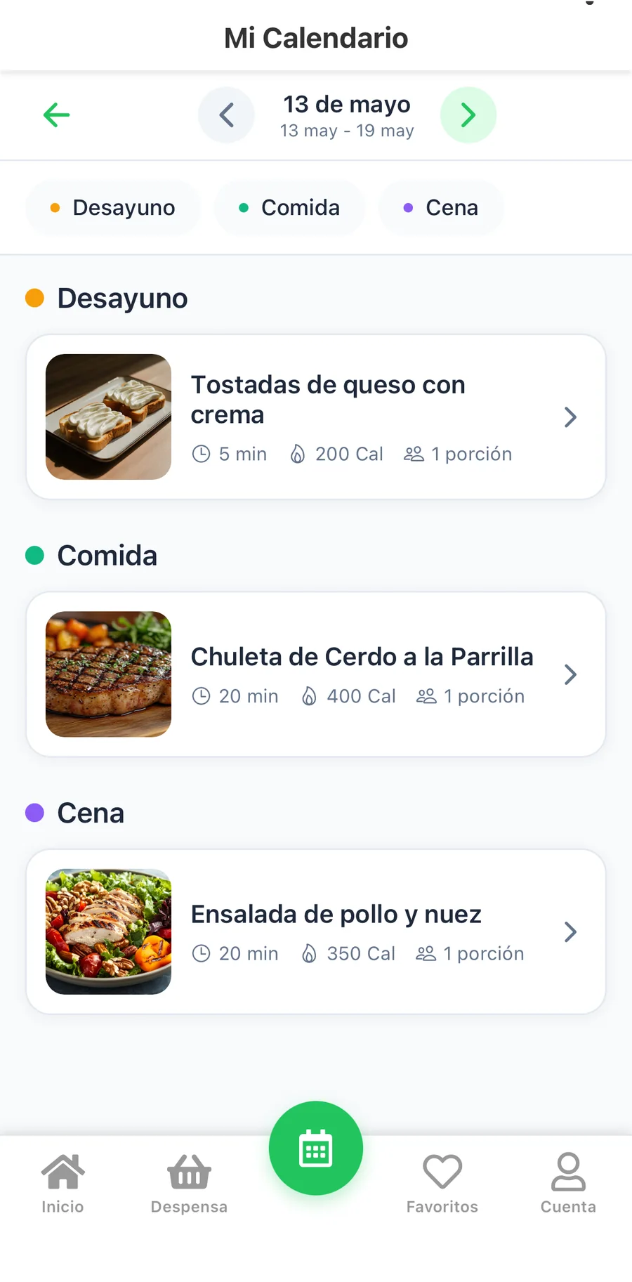 App móvil, captura 8