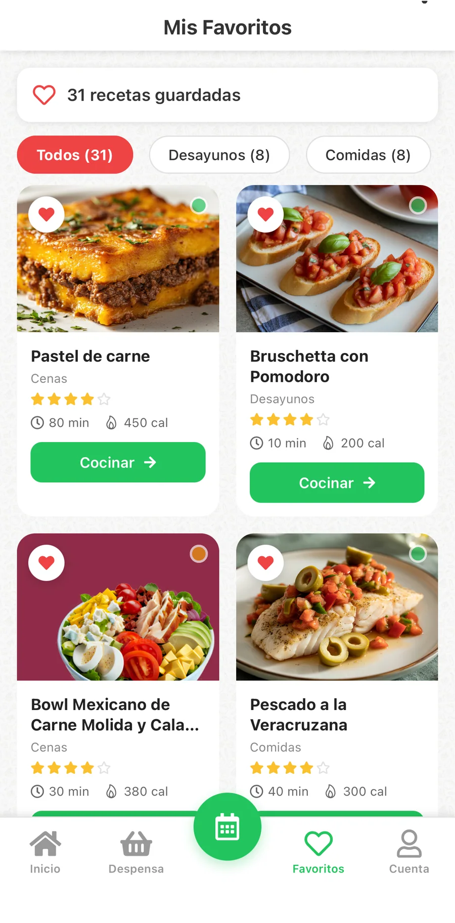 App móvil, captura 9
